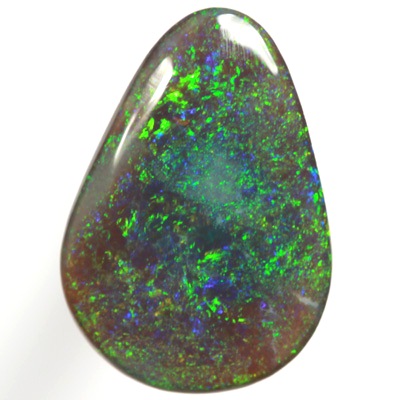 SOLID BLACK OPAL Sparkling green fire  from all angles